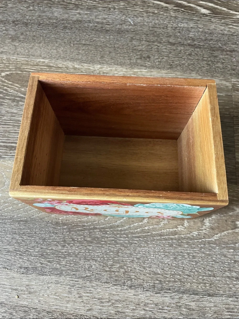 The Pioneer Woman Yellow Floral Recipe Box with Glass Knob